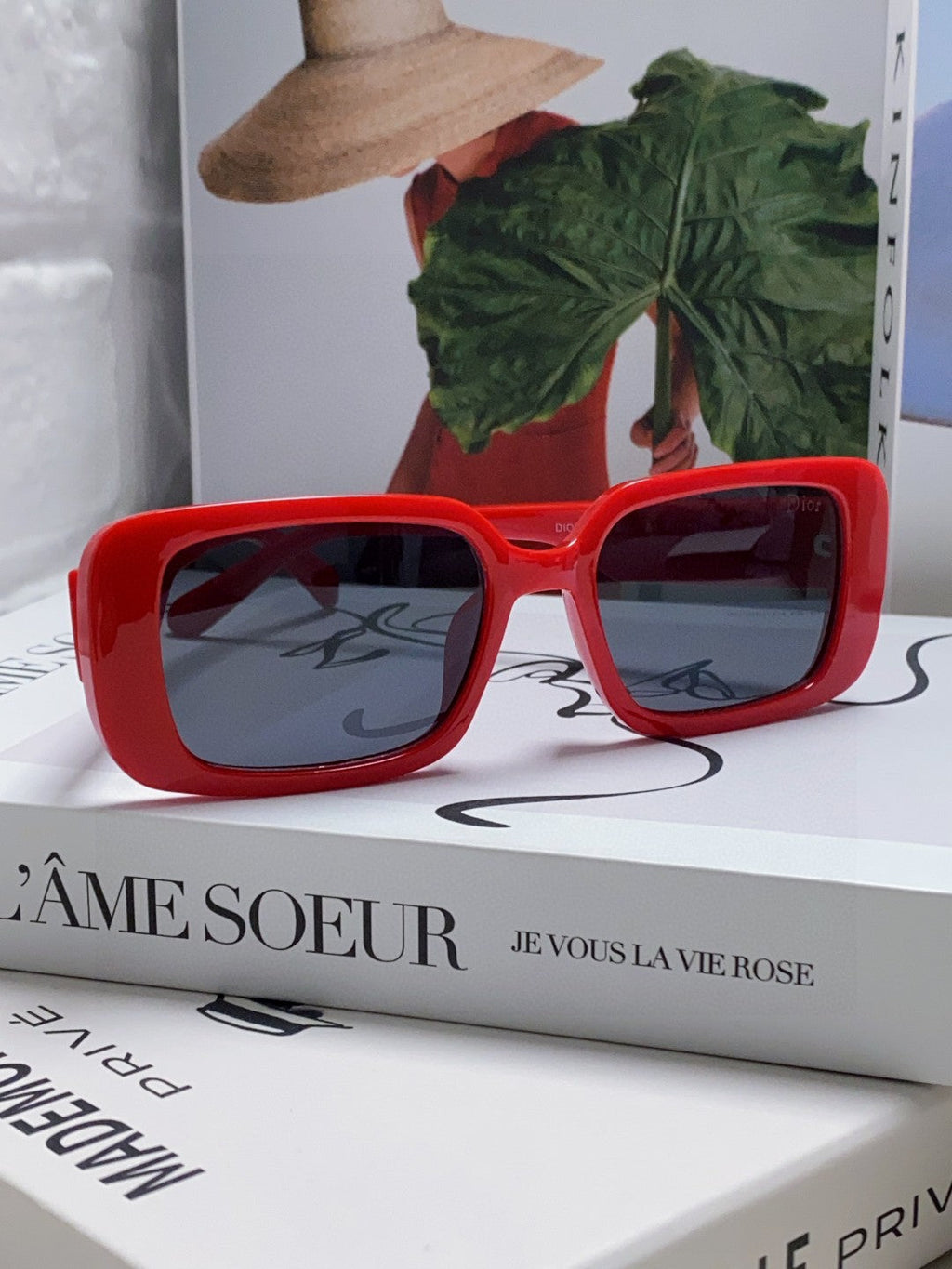 Dior Square Red Lens Sunglasses for Women - 358186