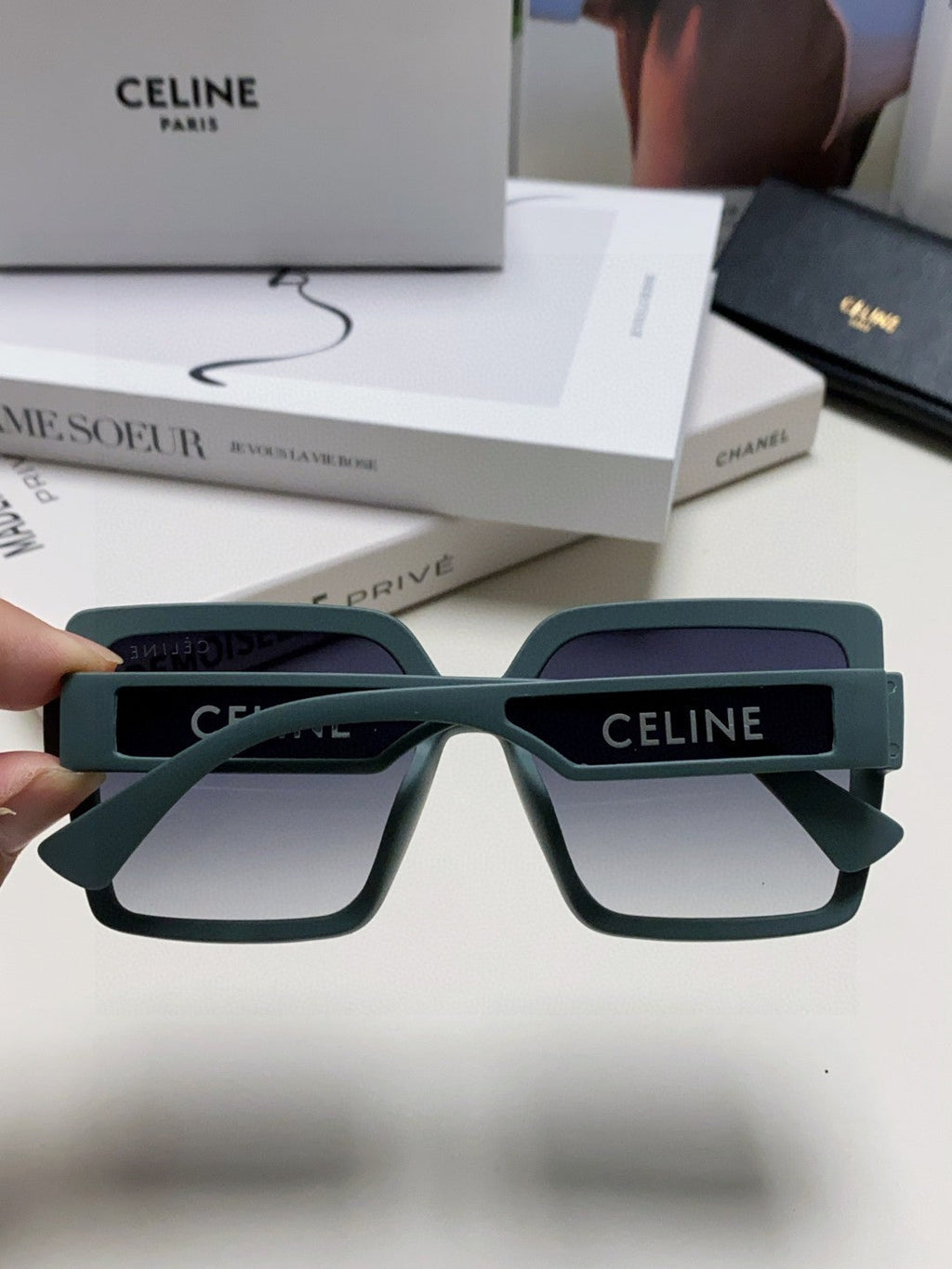 Celine Oversized Silver Lens Sunglasses for Men & Women - detail image 4