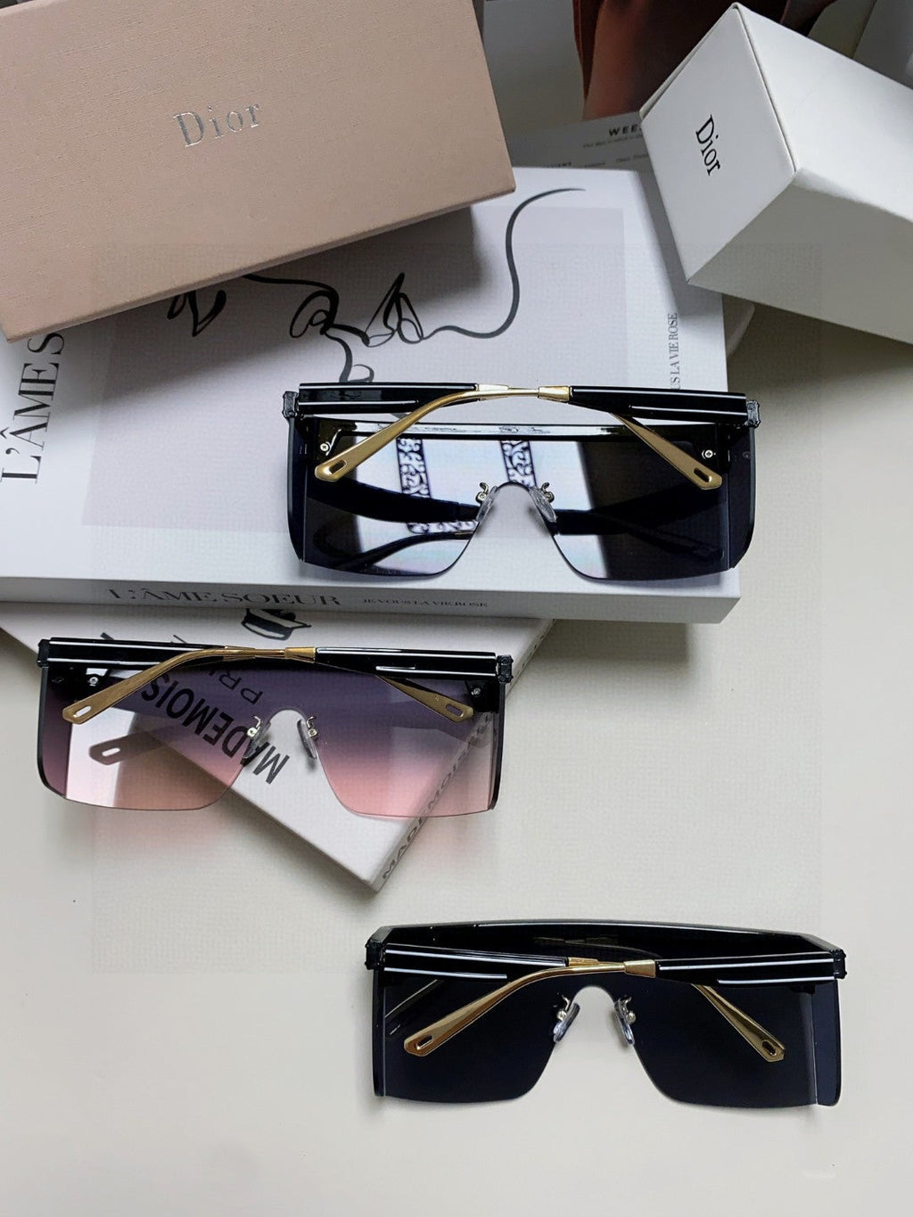 Dior Oversized Gold Lens Sunglasses for Men & Women - 371939 - detail image 8