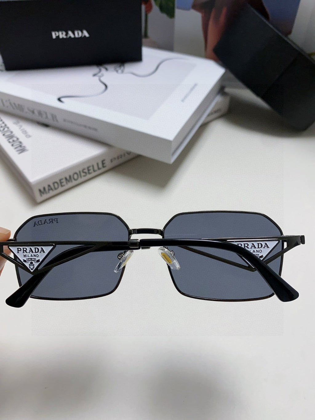 Prada Square Blue Lens Sunglasses for Men & Women - 465531 - detail image 4