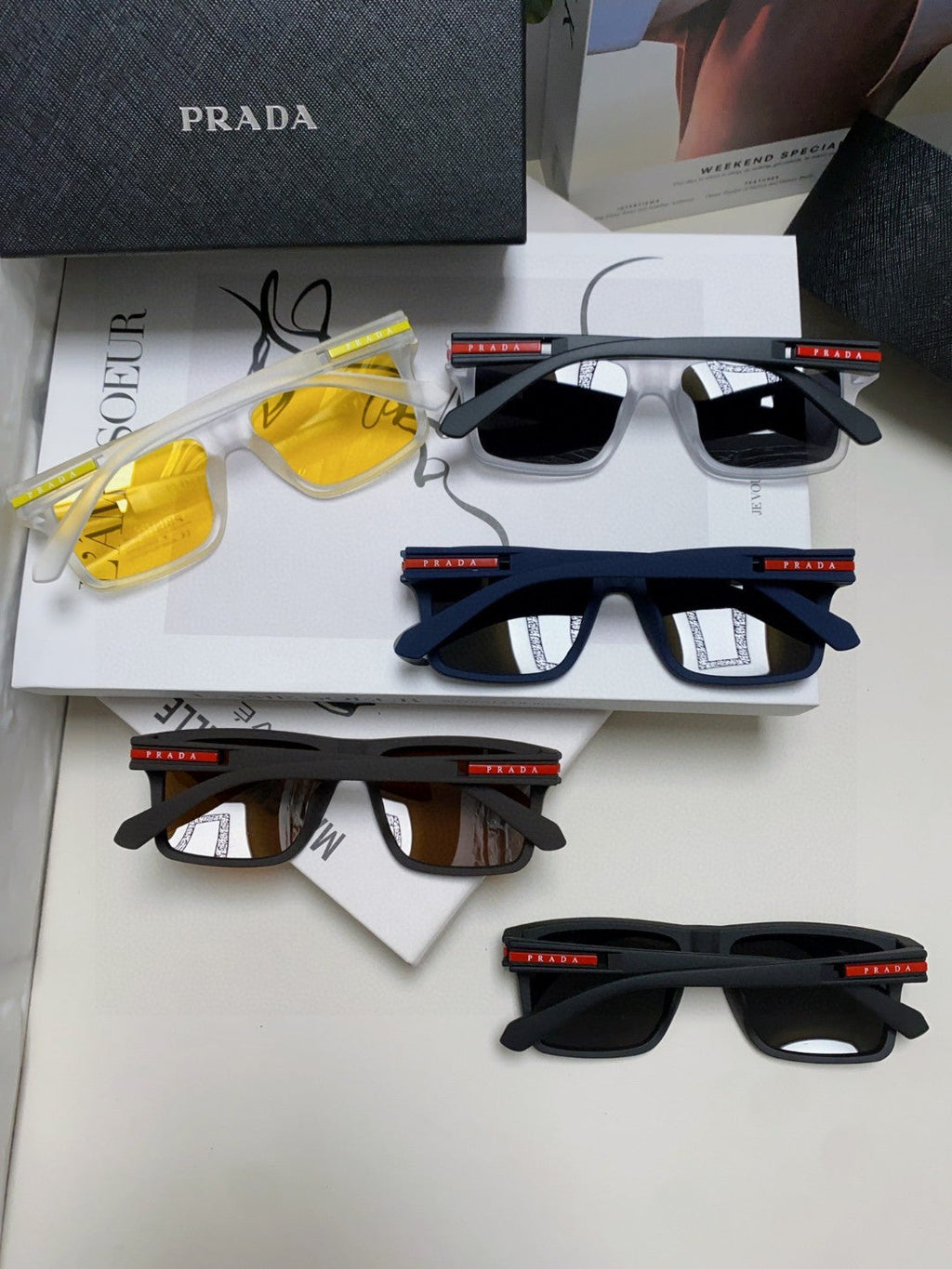Prada Fashion Yellow Lens Sunglasses for Men & Women - detail image 7