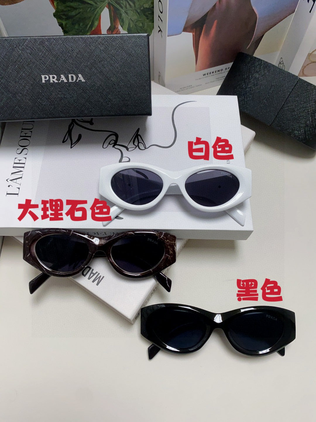 Prada Cat-Eye Gray Lens Sunglasses for Men & Women - 465546 - detail image 9