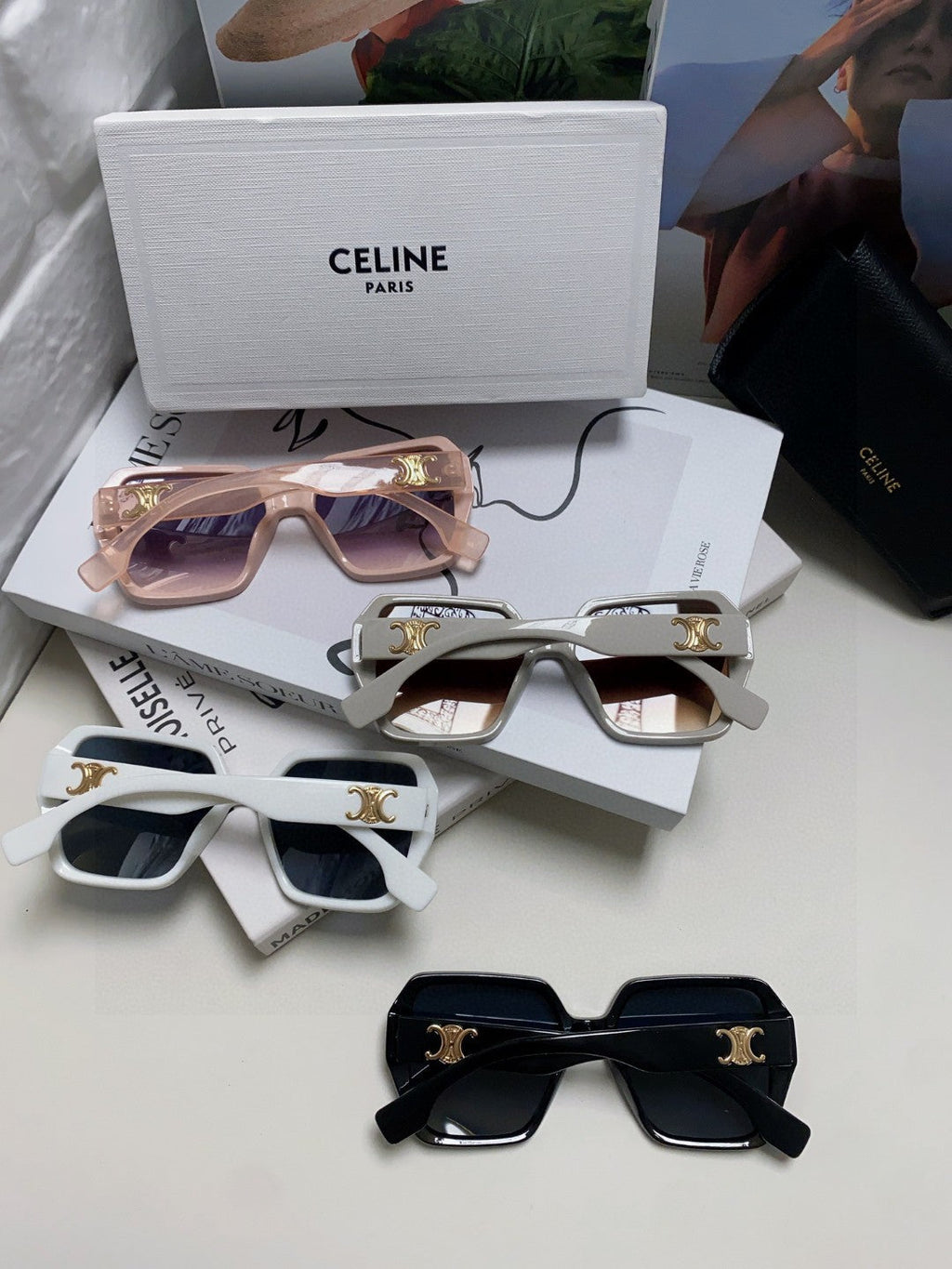 Celine Square Gold Lens Sunglasses for Men & Women - detail image 8