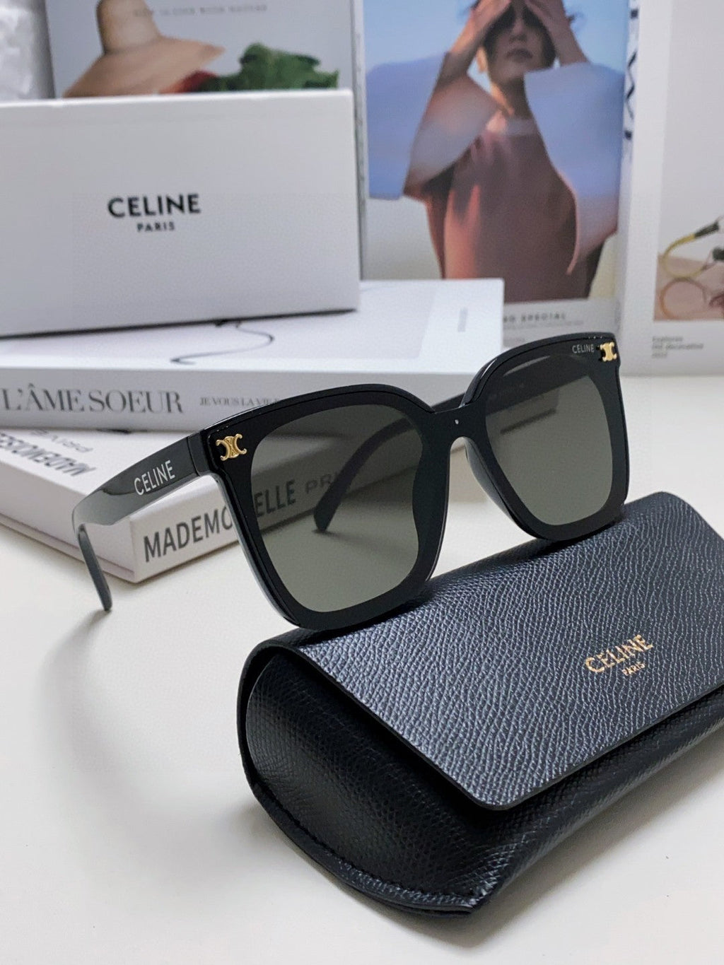 Celine Fashion Black Lens Sunglasses for Men & Women - 415648 - detail image 7