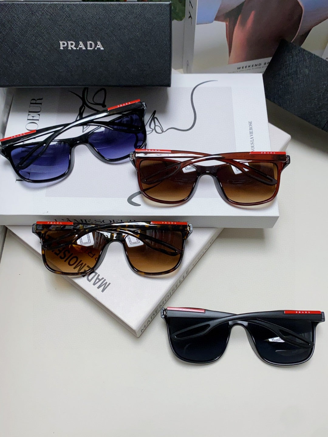 Prada Polarized Fashion Blue Lens Sunglasses for Men & Women - detail image 7