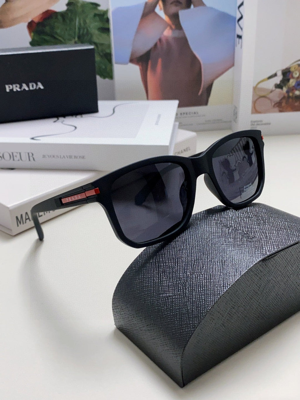 Prada Fashion Black Lens Sunglasses for Men & Women - 487117 - detail image 7