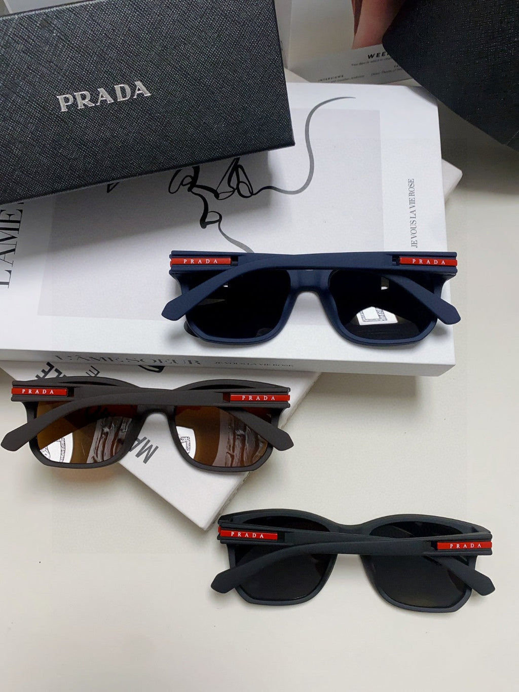 Prada Fashion Black Lens Sunglasses for Men & Women - 487117 - detail image 8
