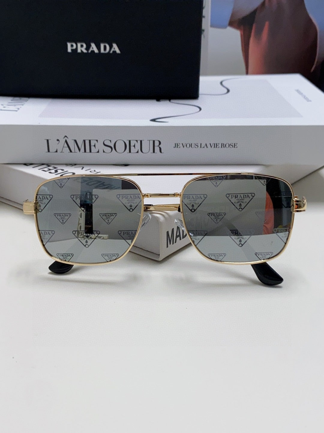 Prada Square Silver Lens Sunglasses for Men & Women - 487175 - detail image 6