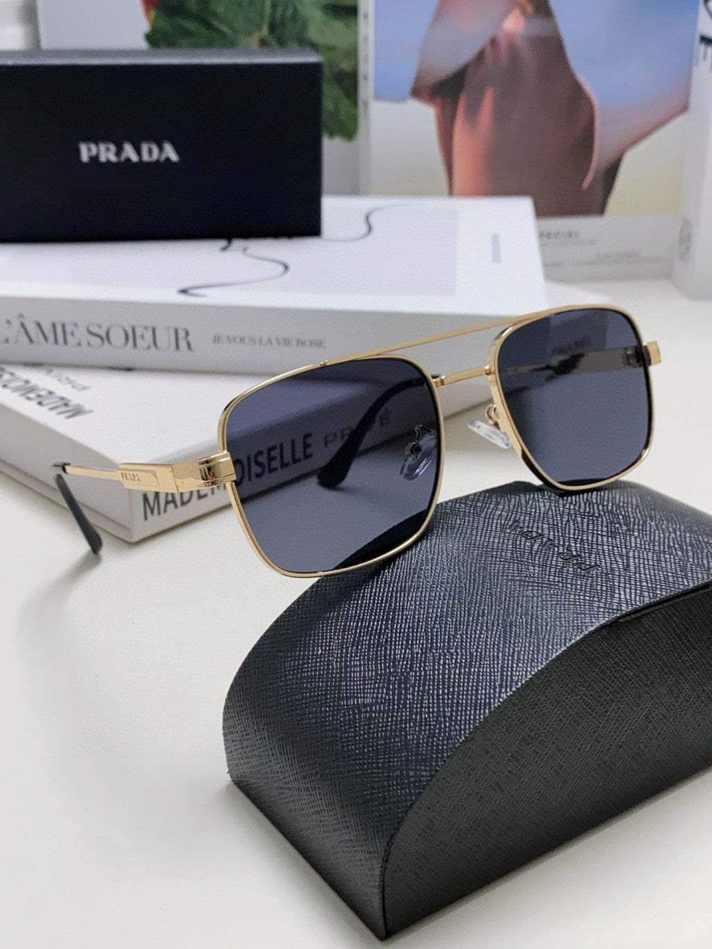 Prada Square Gray Lens Sunglasses for Men & Women - detail image 6