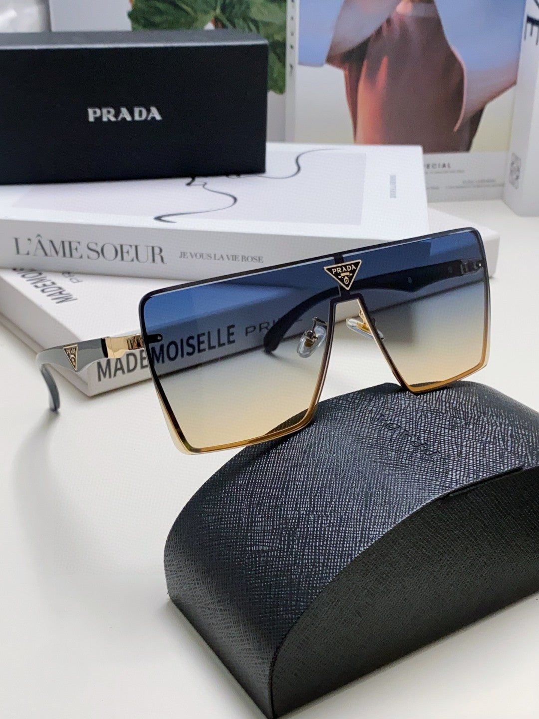 Prada Oversized Silver Lens Sunglasses for Men & Women - 487178 - detail image 7