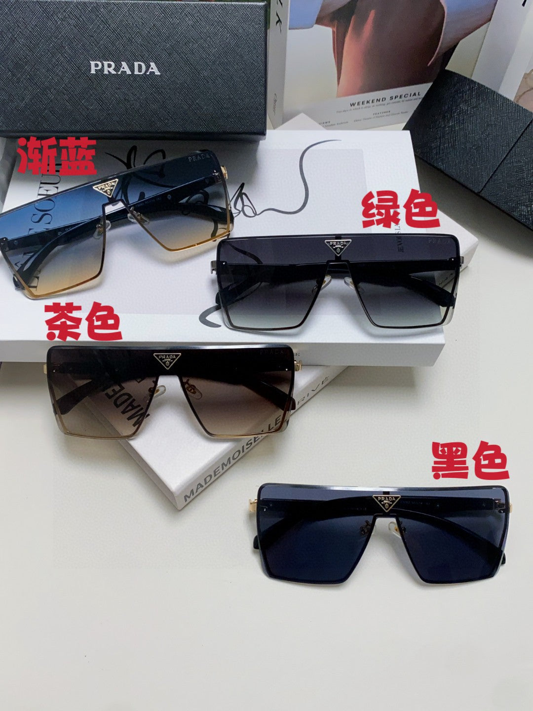 Prada Oversized Silver Lens Sunglasses for Men & Women - 487178 - detail image 9