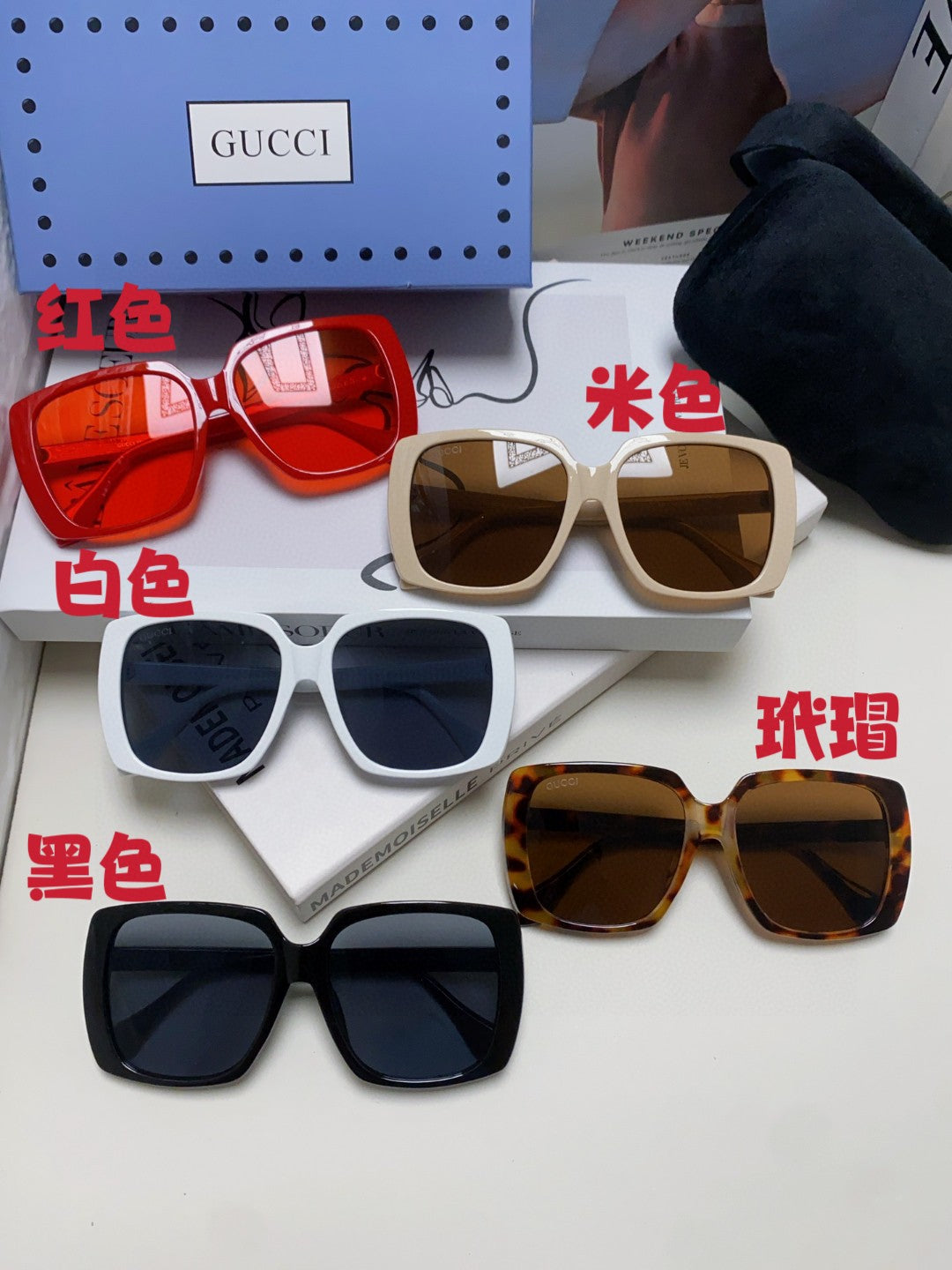Gucci Oversized Brown Lens Sunglasses for Women - 997557 - detail image 8