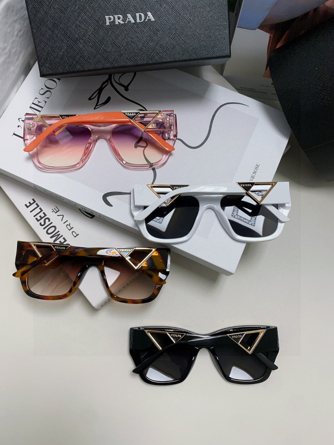 Prada Square Red Lens Sunglasses for Women - 382688 - detail image 8