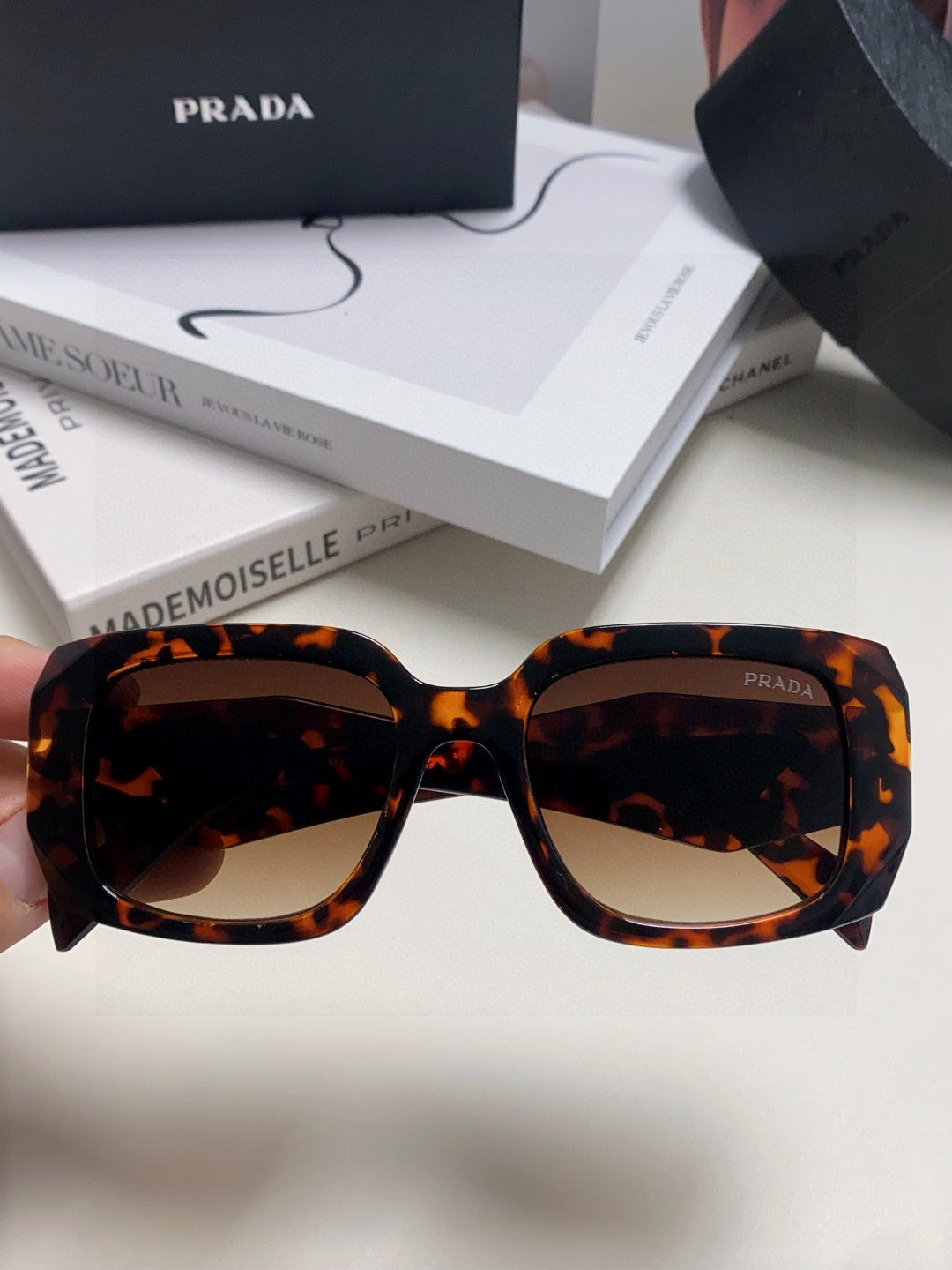 Prada Square Red Lens Sunglasses for Women - 382691 - detail image 3