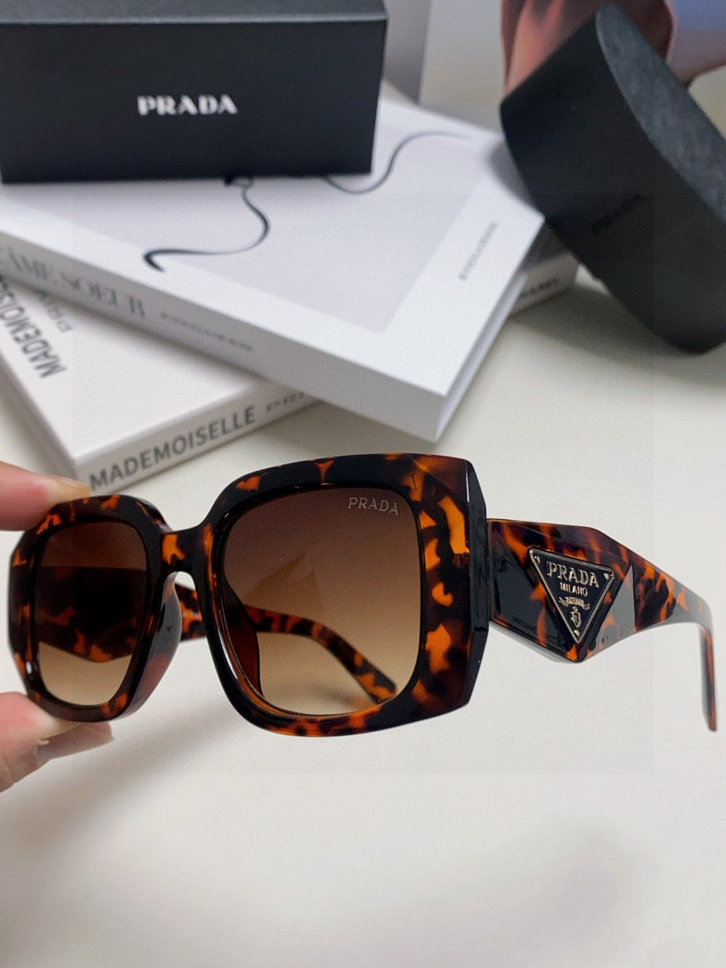 Prada Square Red Lens Sunglasses for Women - detail image 5