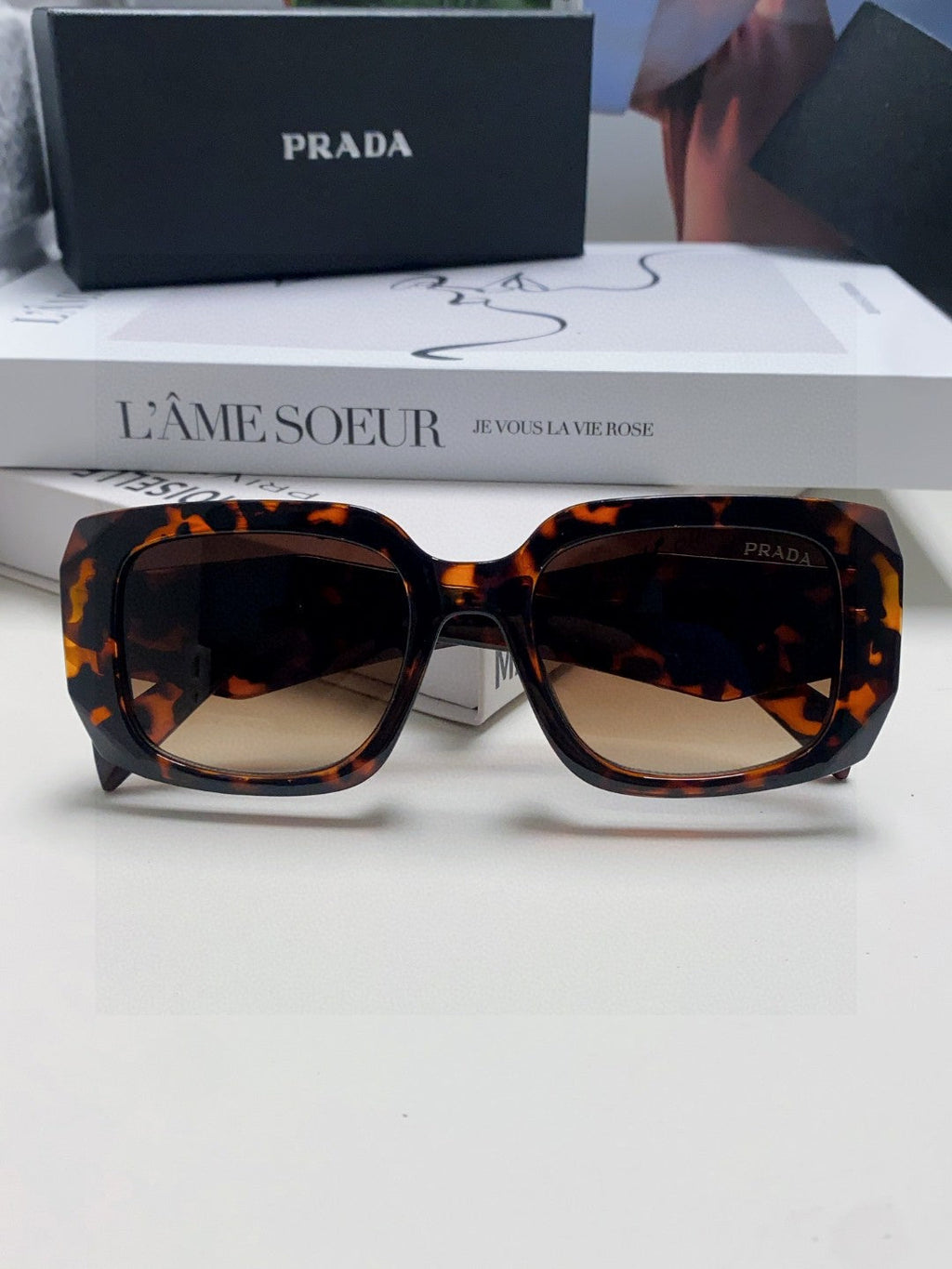 Prada Square Red Lens Sunglasses for Women - 382691 - detail image 6