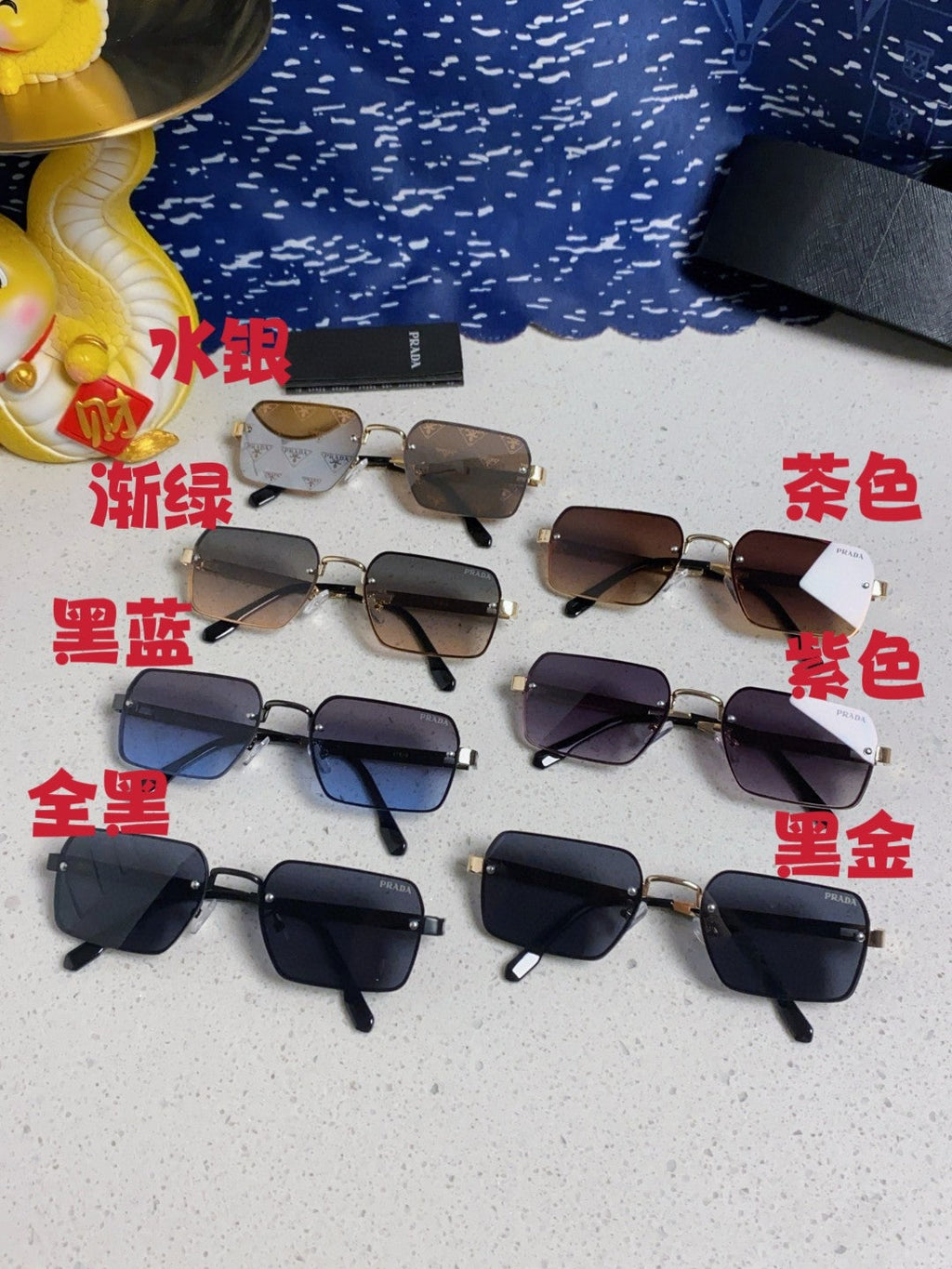 Prada Fashion Blue Lens Sunglasses for Men & Women - 382686 - detail image 11