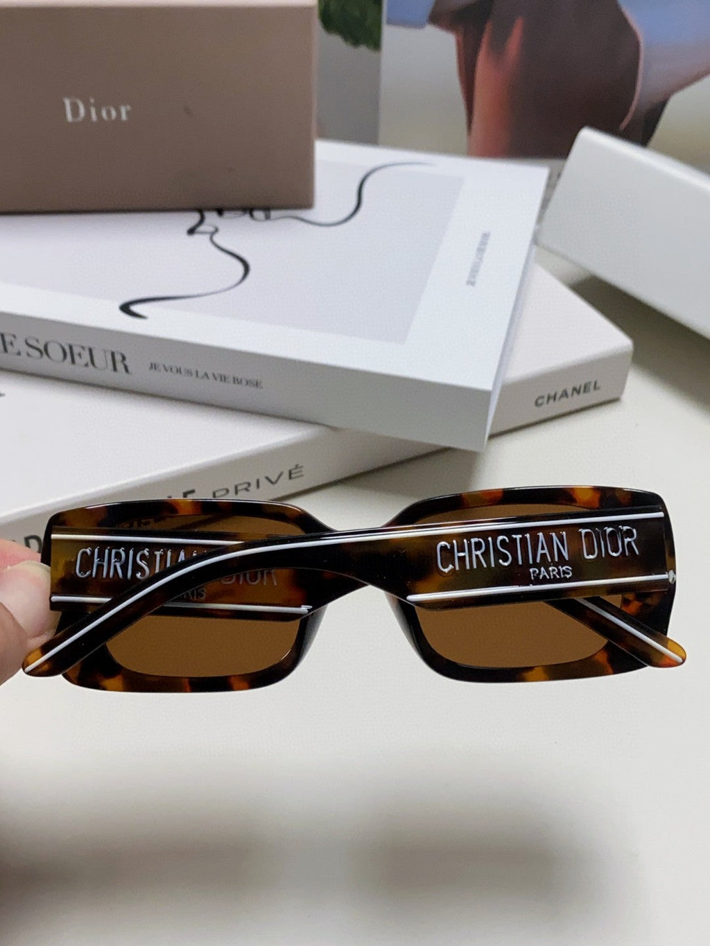 Dior Square Pink Lens Sunglasses for Men & Women - detail image 4