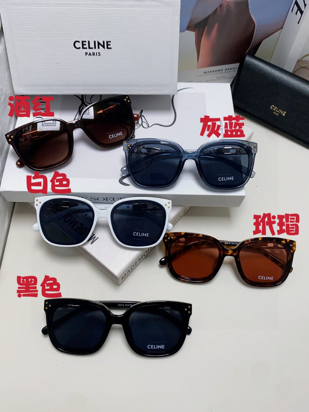 Celine Fashion Red Lens Sunglasses for Men & Women - 398807 - detail image 8