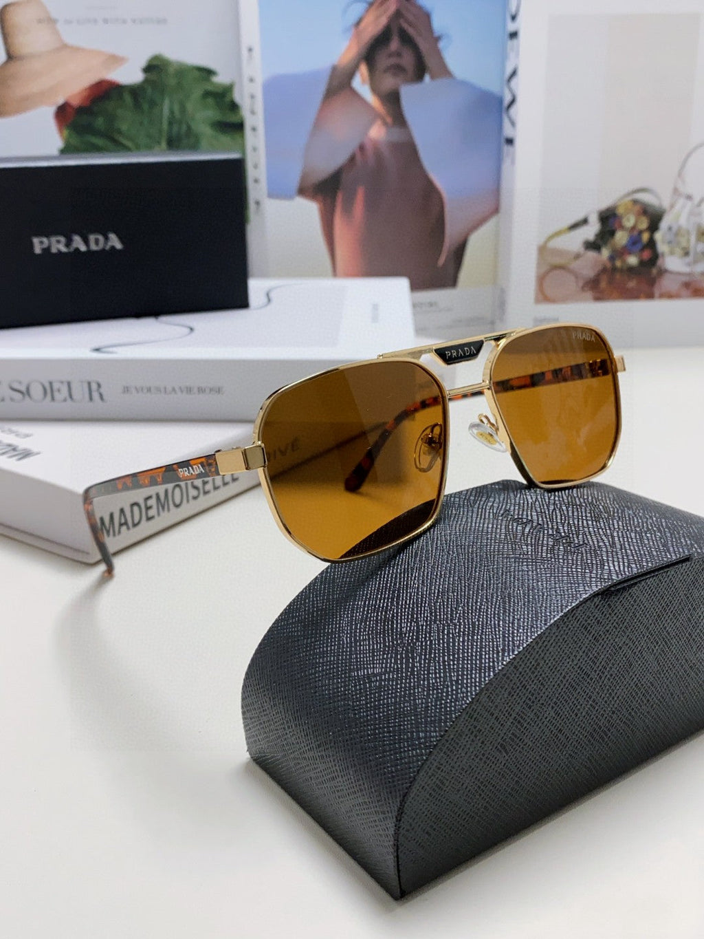 Prada Fashion Brown Lens Sunglasses for Men - 398897 - detail image 9