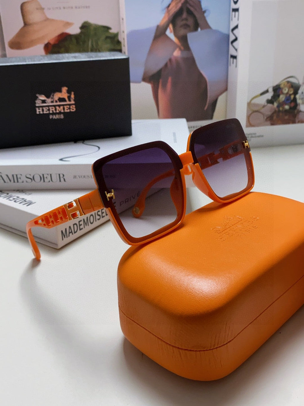 Hermès Fashion Red Lens Sunglasses for Women - detail image 7