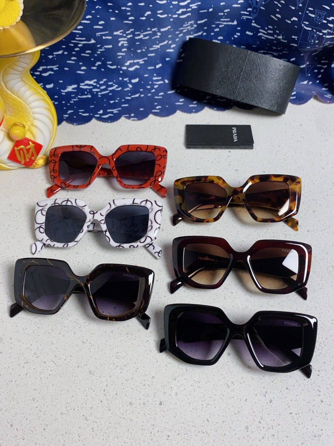 Prada 14ZSF Cat-Eye Red Lens Sunglasses for Women - detail image 12