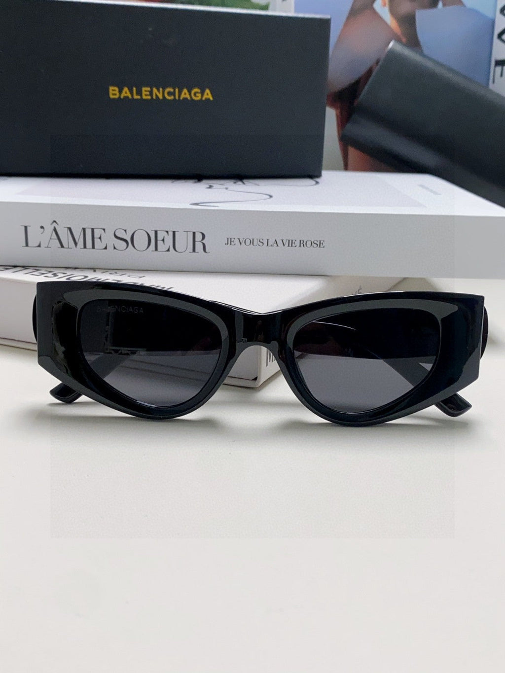 Balenciaga Polarized Cat-Eye Orange Lens Sunglasses for Men & Women - 416101 - detail image 8