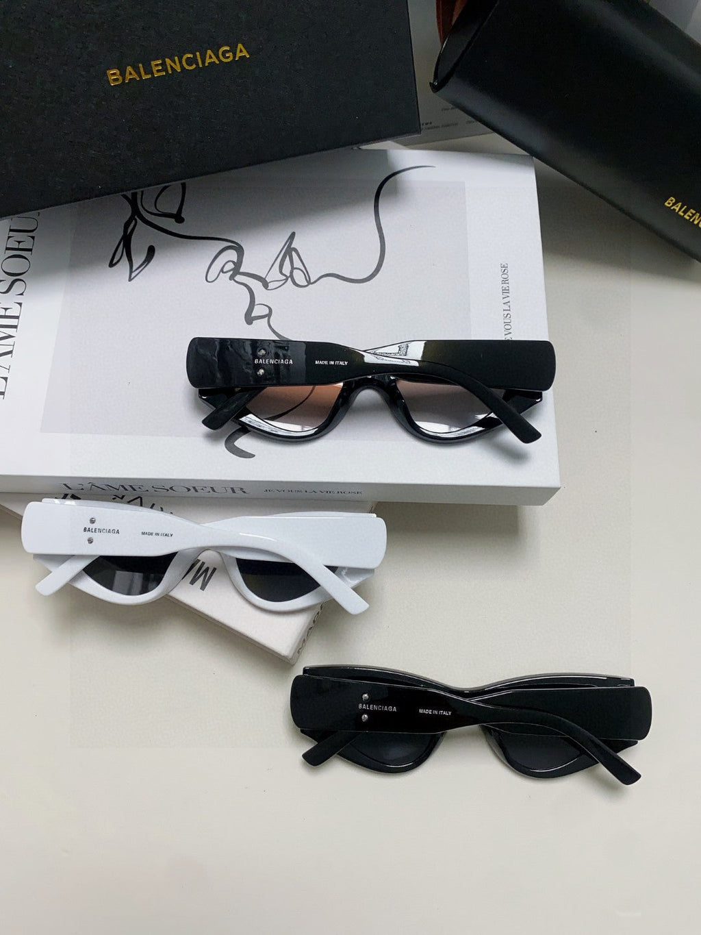 Balenciaga Polarized Cat-Eye Orange Lens Sunglasses for Men & Women - 449635 - detail image 10