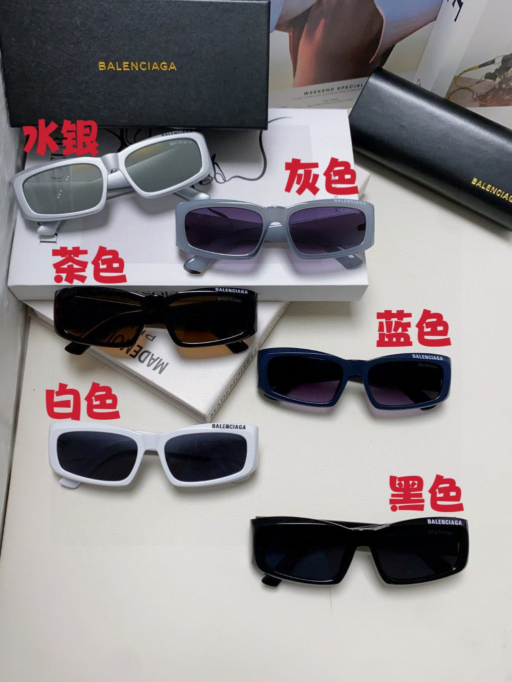 Balenciaga Square Silver Lens Sunglasses for Men & Women - 449638 - detail image 9