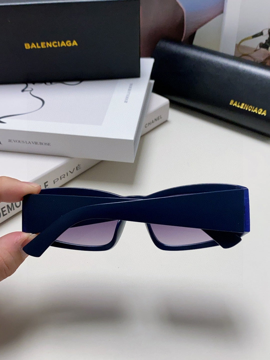 Balenciaga Square Blue Lens Sunglasses for Men & Women - 416105 - detail image 3