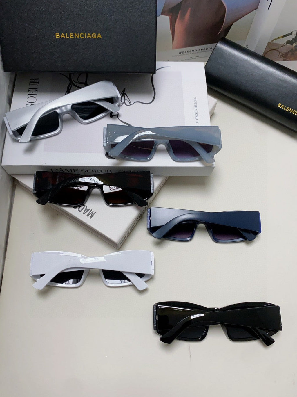 Balenciaga Square Gold Lens Sunglasses for Men & Women - detail image 8