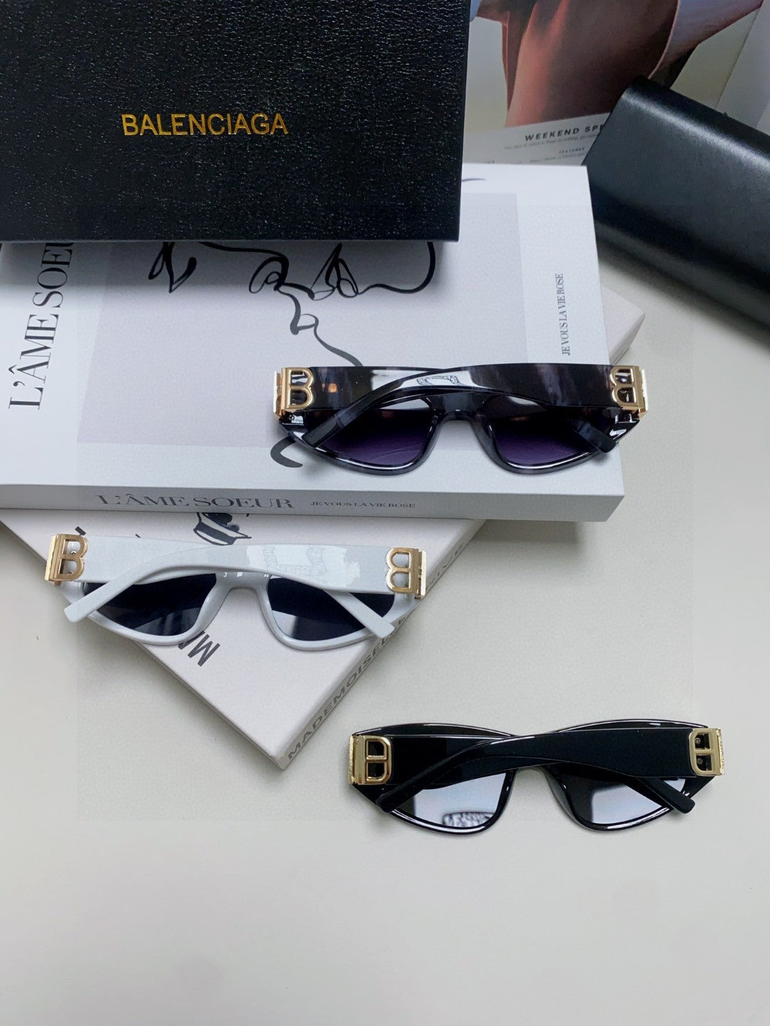 Balenciaga Fashion Gold Lens Sunglasses for Men & Women - 416110 - detail image 8