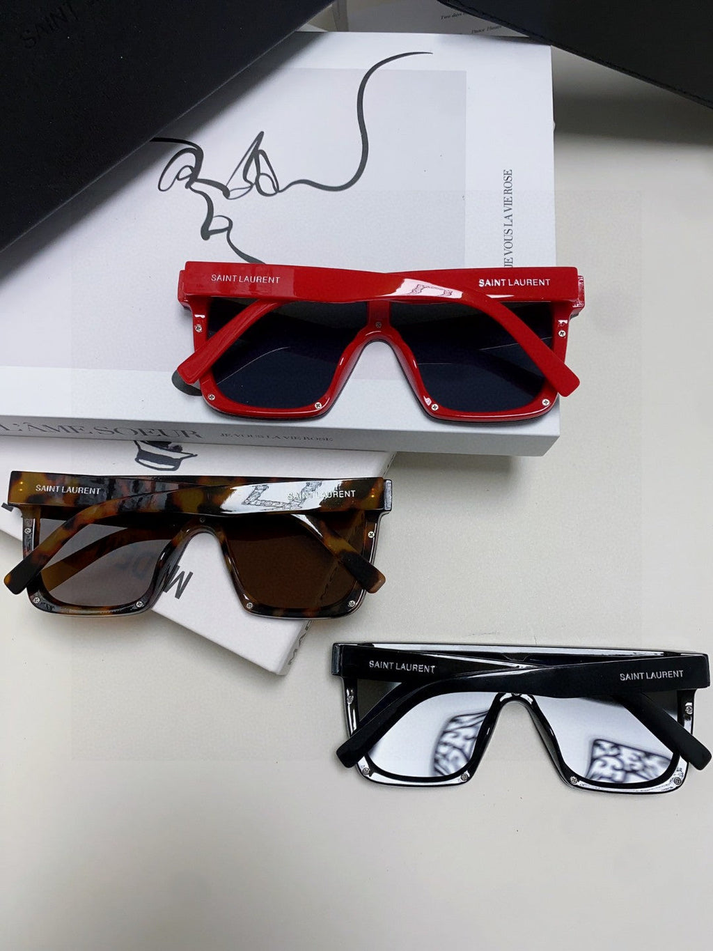 Saint Laurent Acetate Oversized Brown Lens Sunglasses for Men & Women - 415562 - detail image 7