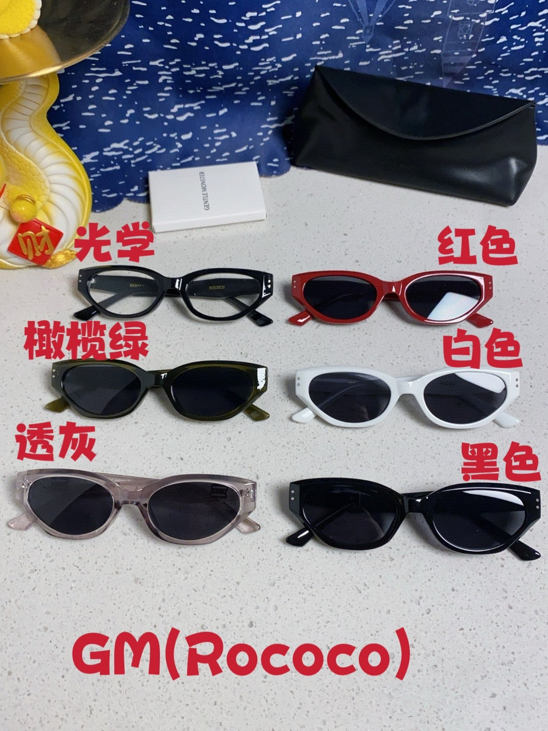 Gentle Monster ROCOCO Cat-Eye Black Lens Sunglasses for Men & Women - detail image 12
