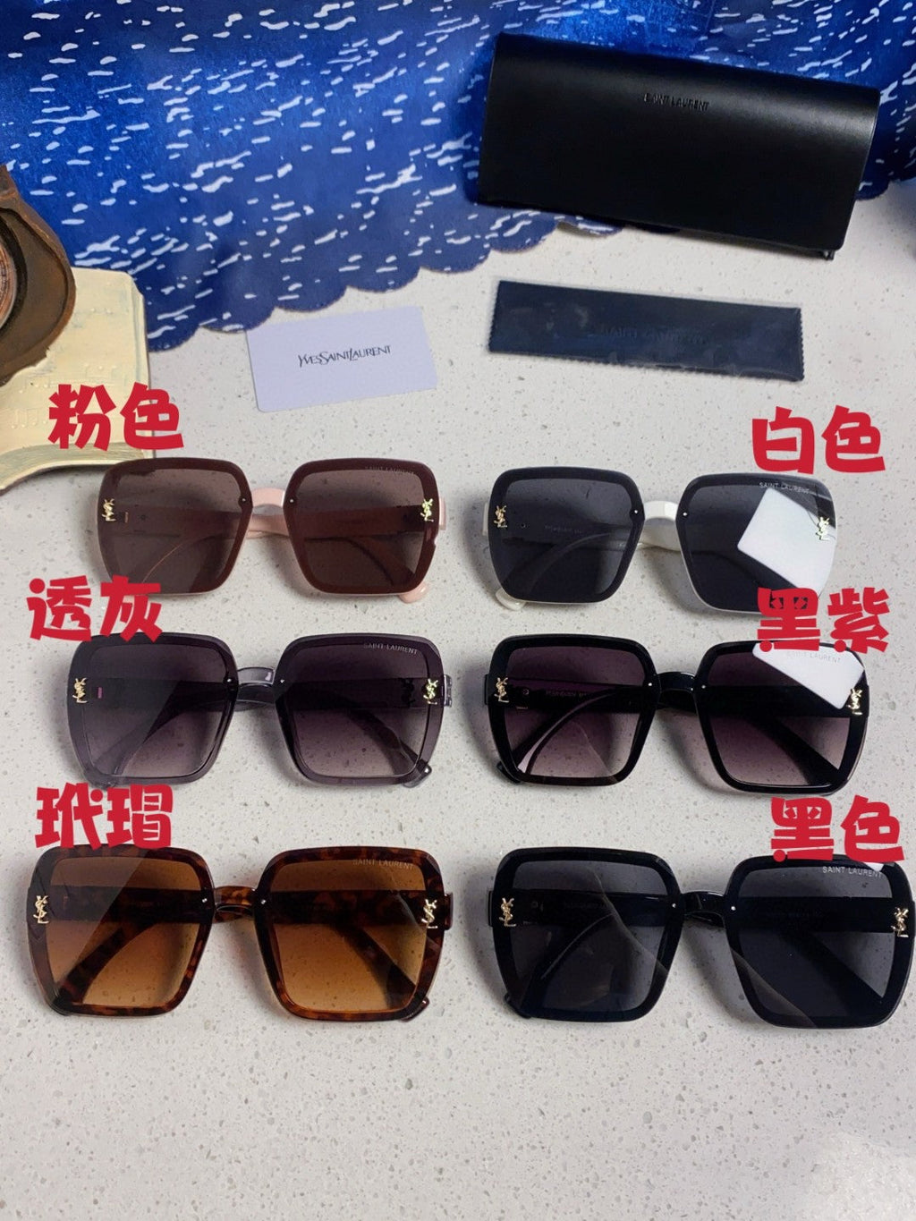 Saint Laurent Browline Silver Lens Sunglasses for Men & Women - detail image 10
