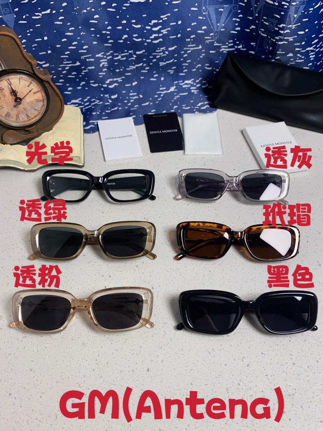 Gentle Monster ANTENA Square Black Lens Sunglasses for Men & Women - detail image 12