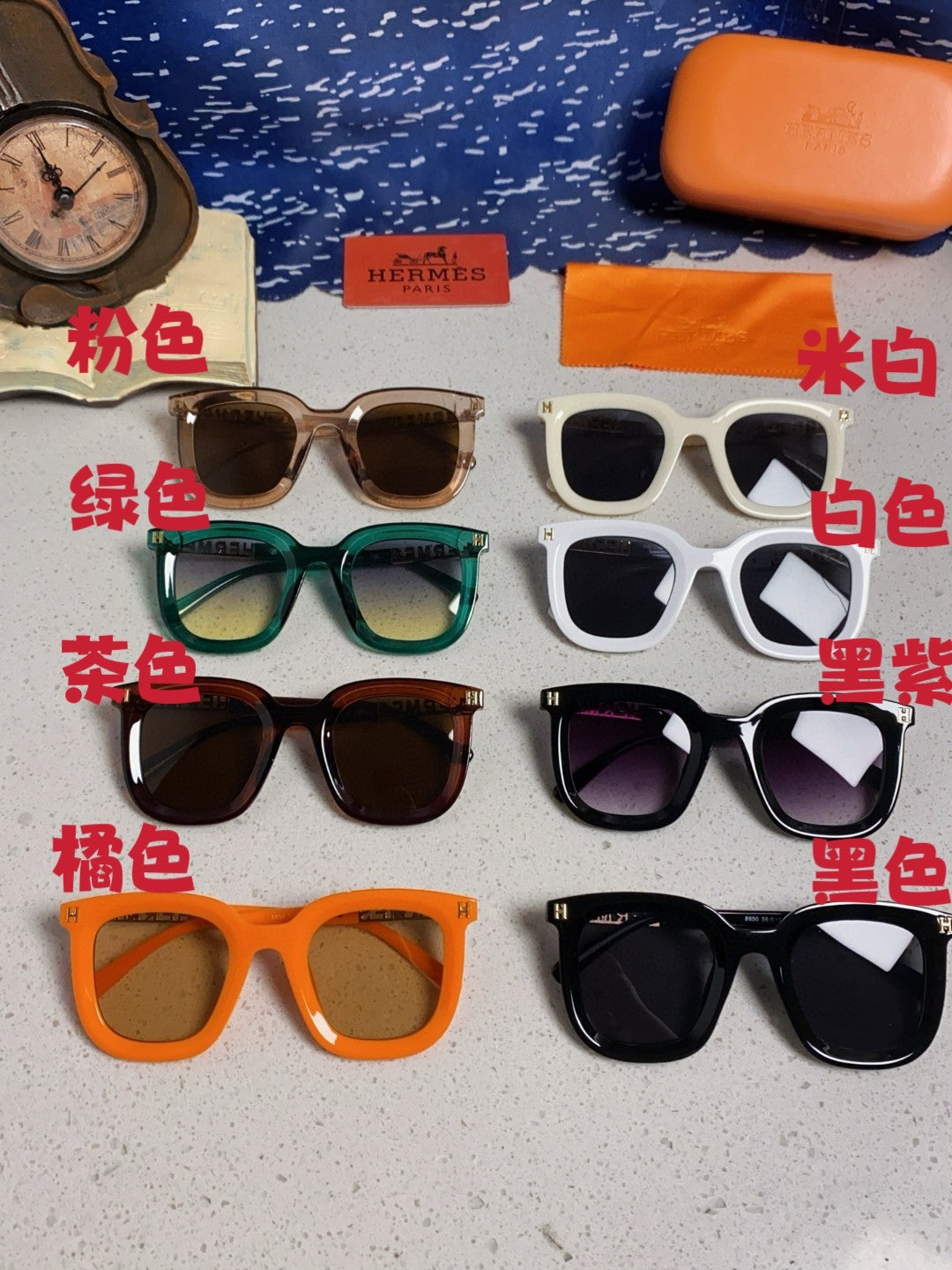 Hermès Metal Square Brown Lens Sunglasses for Men & Women - 158685 - detail image 11