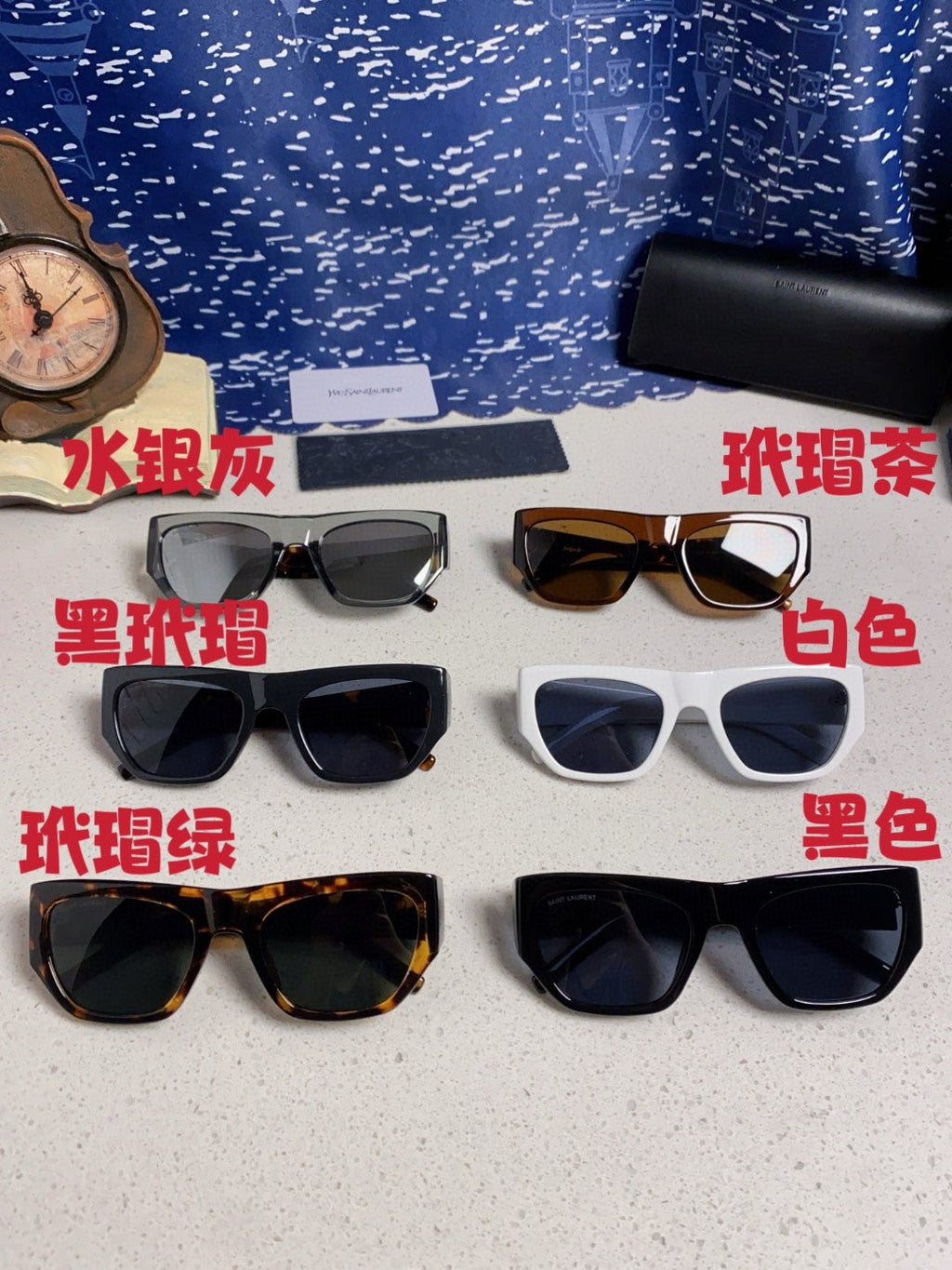 Saint Laurent SL740 Square Black Lens Sunglasses for Women - 465458 - detail image 13