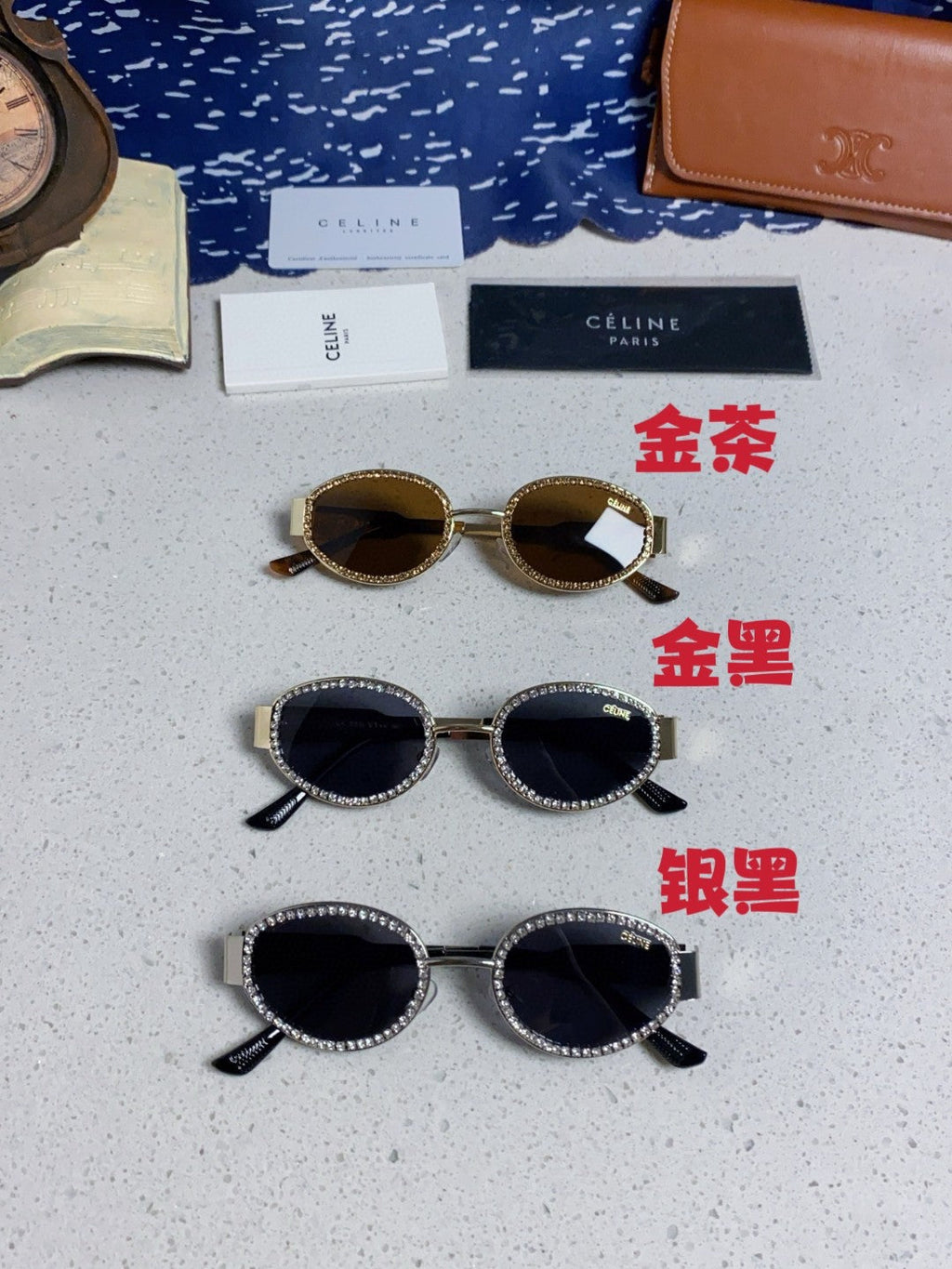 Celine Round Blue Lens Sunglasses for Men & Women - 358290 - detail image 12