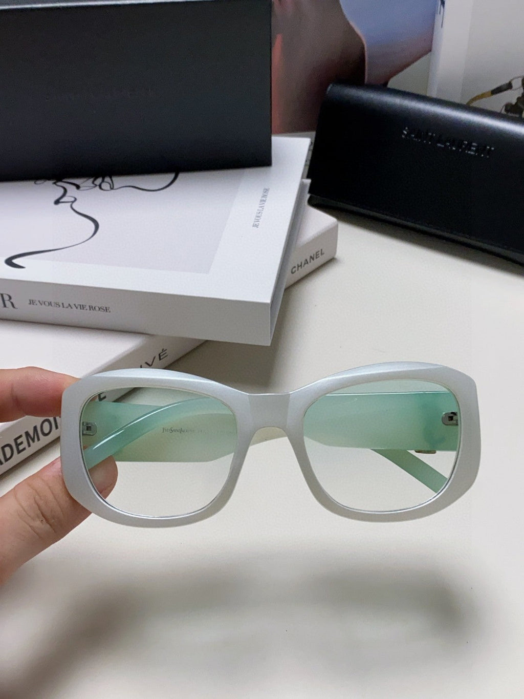 Saint Laurent Round Gray Lens Sunglasses for Women - detail image 3
