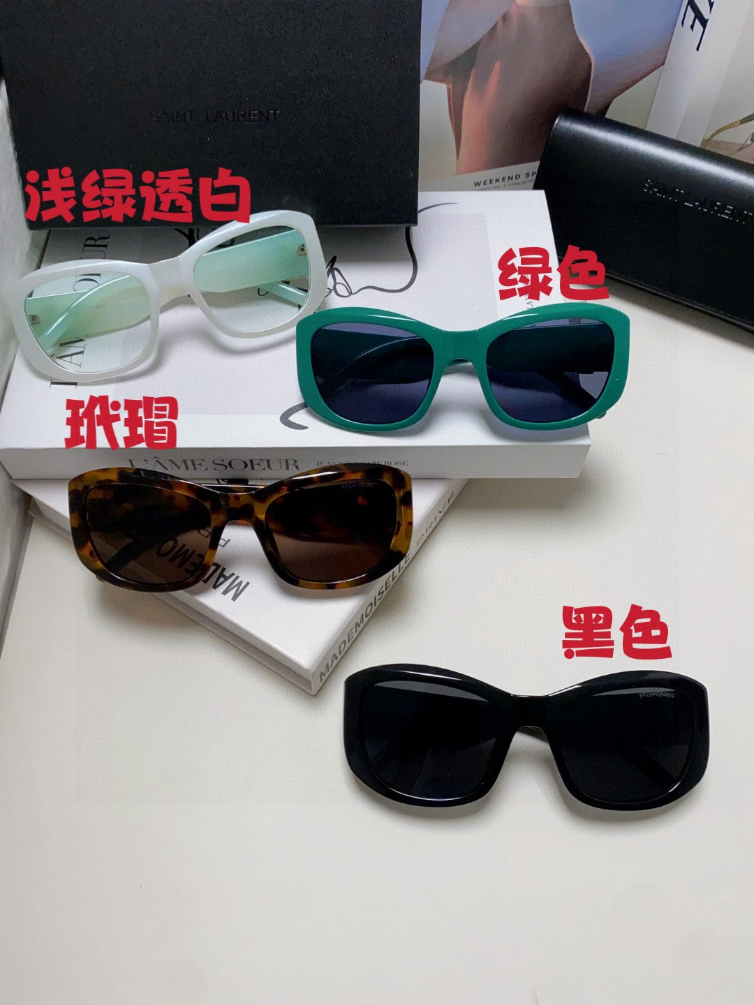 Saint Laurent Round Black Lens Sunglasses for Women - detail image 9