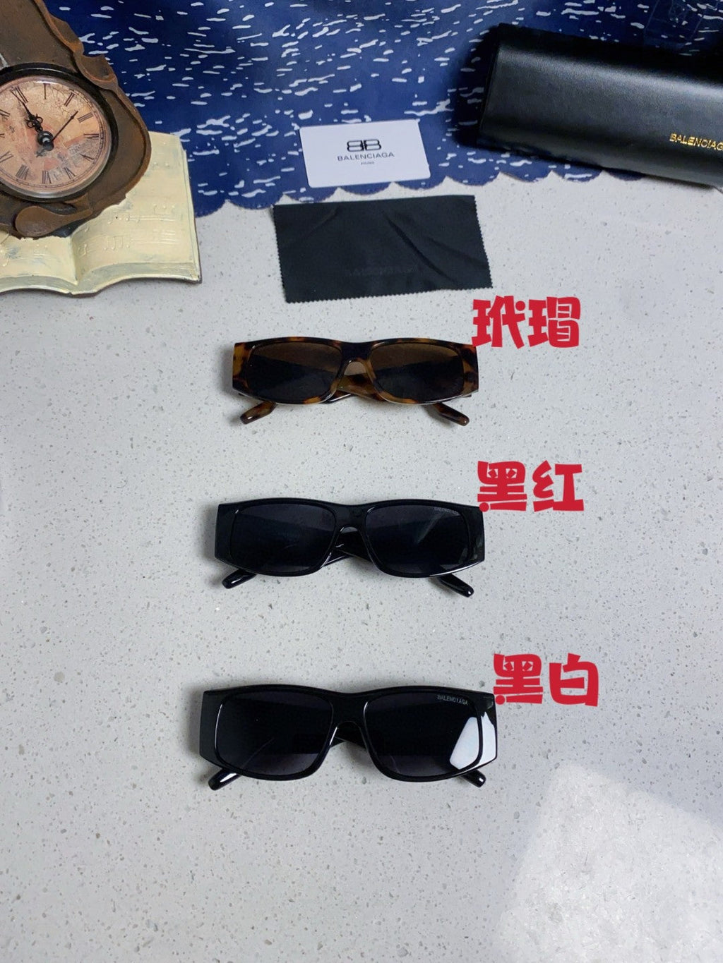Balenciaga Square Black Lens Sunglasses for Men & Women - 372344 - detail image 11