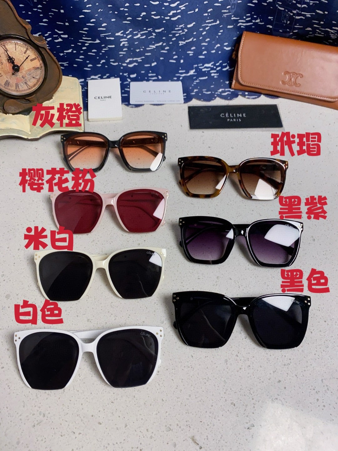 Celine Square Purple Lens Sunglasses for Men & Women - 934646 - detail image 12
