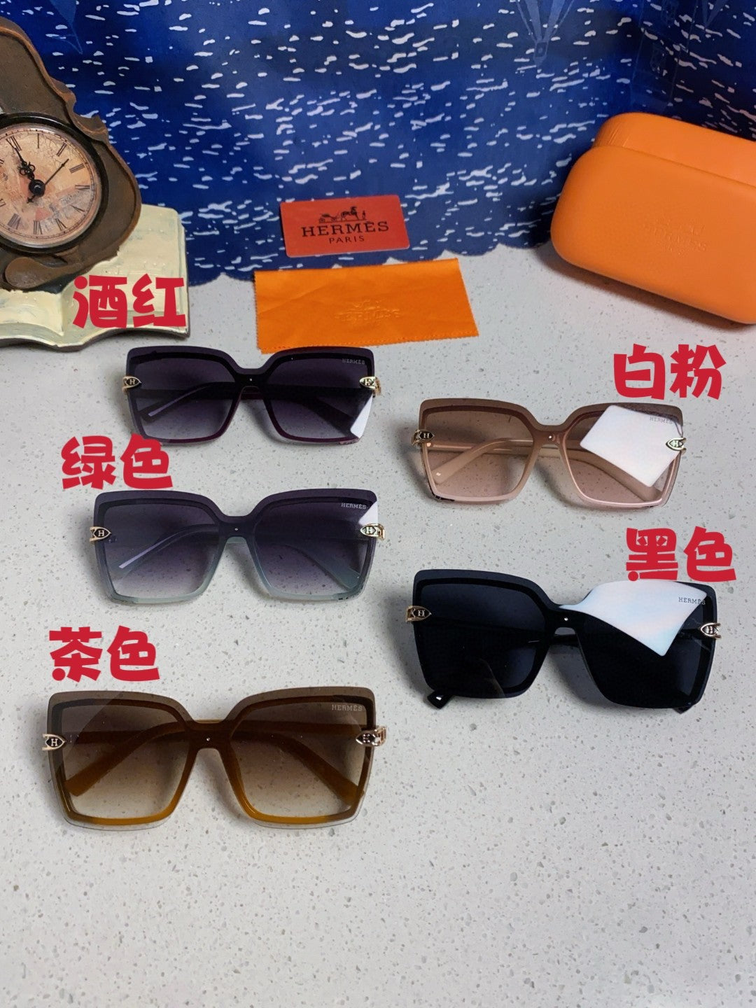 Hermès Square Brown Lens Sunglasses for Men & Women - 466431 - detail image 12