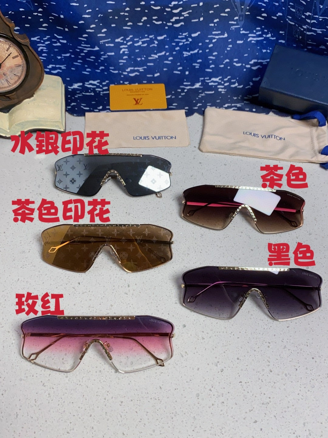 Louis Vuitton Lightweight Rimless Purple Lens Sunglasses for Men & Women - detail image 12
