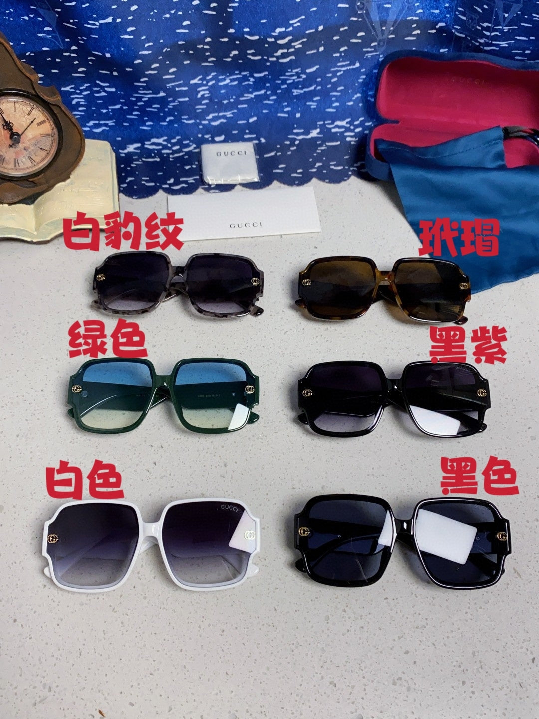Gucci Fashion Blue Lens Sunglasses for Men & Women - 493350 - detail image 12