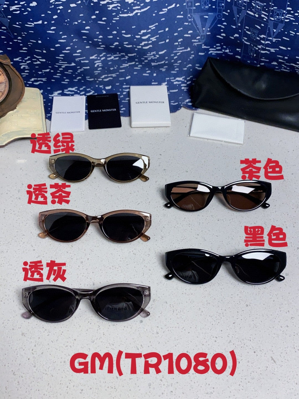 Gentle Monster TR1080 Polarized Cat-Eye Black Lens Sunglasses for Men & Women - detail image 12