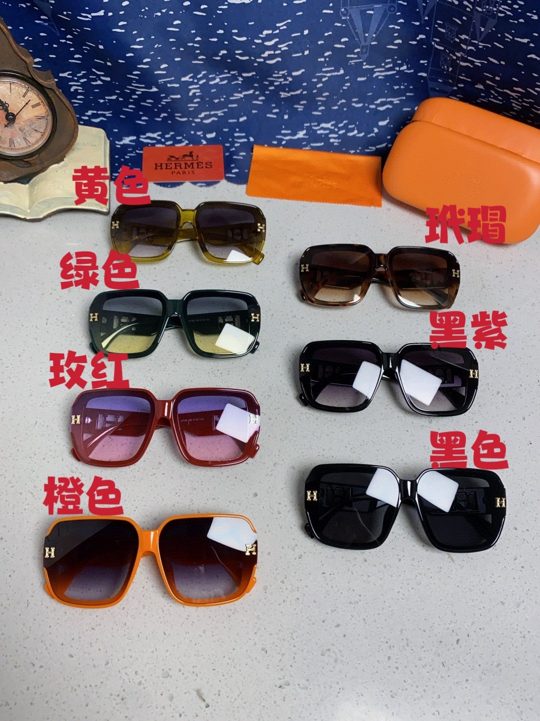 Hermès Square Brown Lens Sunglasses for Men & Women - 466425 - detail image 11