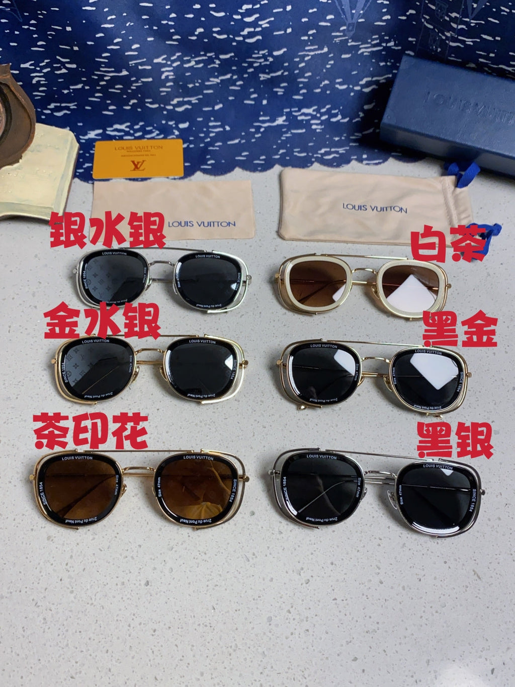Louis Vuitton Round Black Lens Sunglasses for Men & Women - 493160 - detail image 12