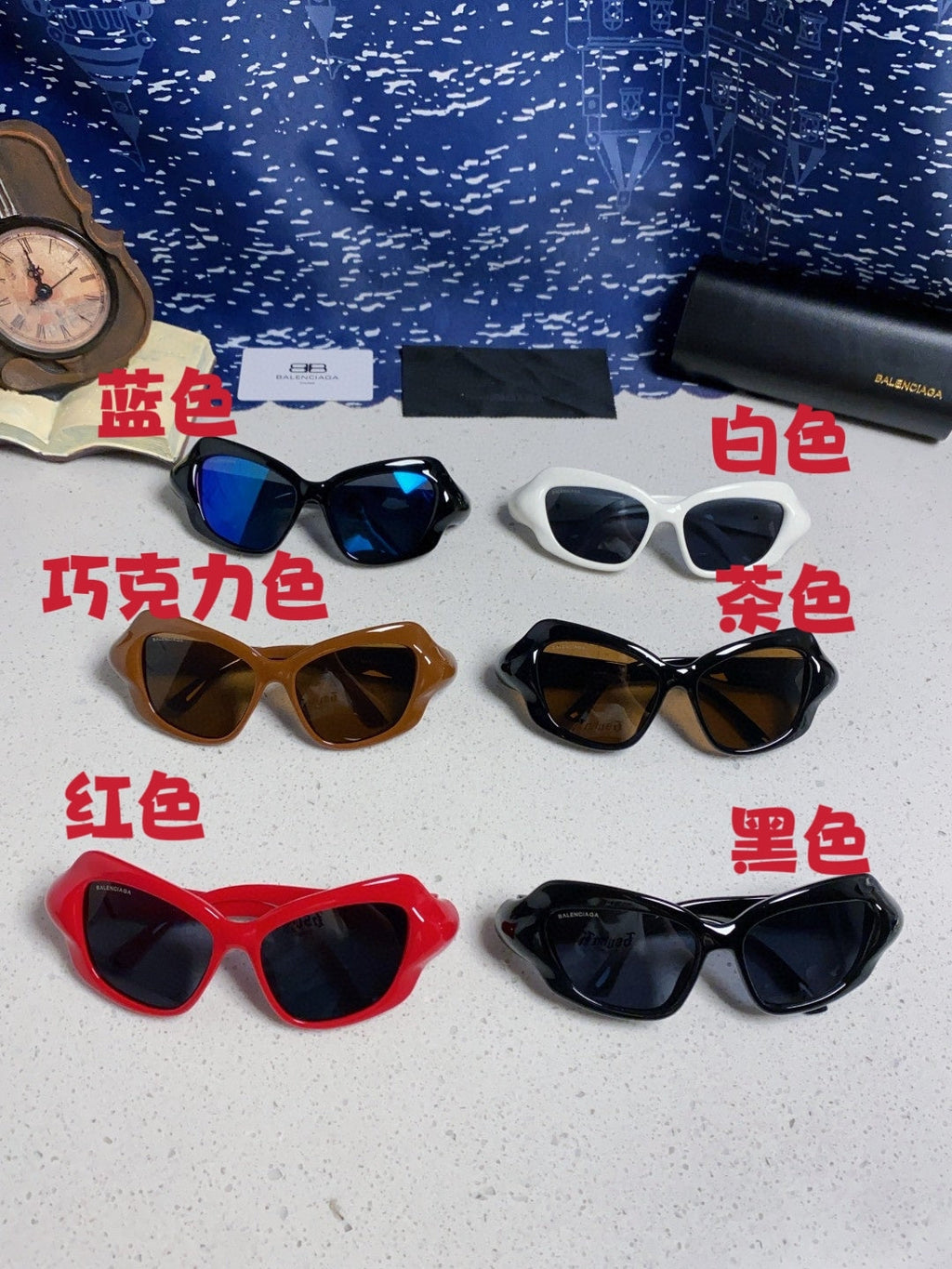 Balenciaga Oversized Red Lens Sunglasses for Women - 432530 - detail image 12